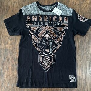 American Fighter Black and Gray Geometric Tee